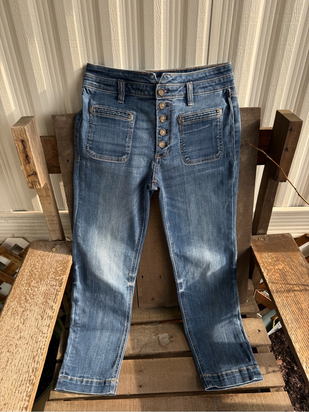 Anthropologie PILCRO AND THE LETTERPRESS Utility High-Rise Slim Straight Jeans